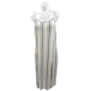 Muche Et Muchette White Stripe Chain Strap Cami Camisole Midi Shift Tank Dress S